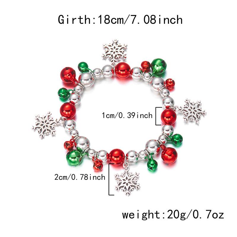 Christmas Bracelet for Women Fashion Elegant Christmas Tree Santa Snowflake Pendant Beaded Bracelets Holiday Party Jewelry Gift for Girls