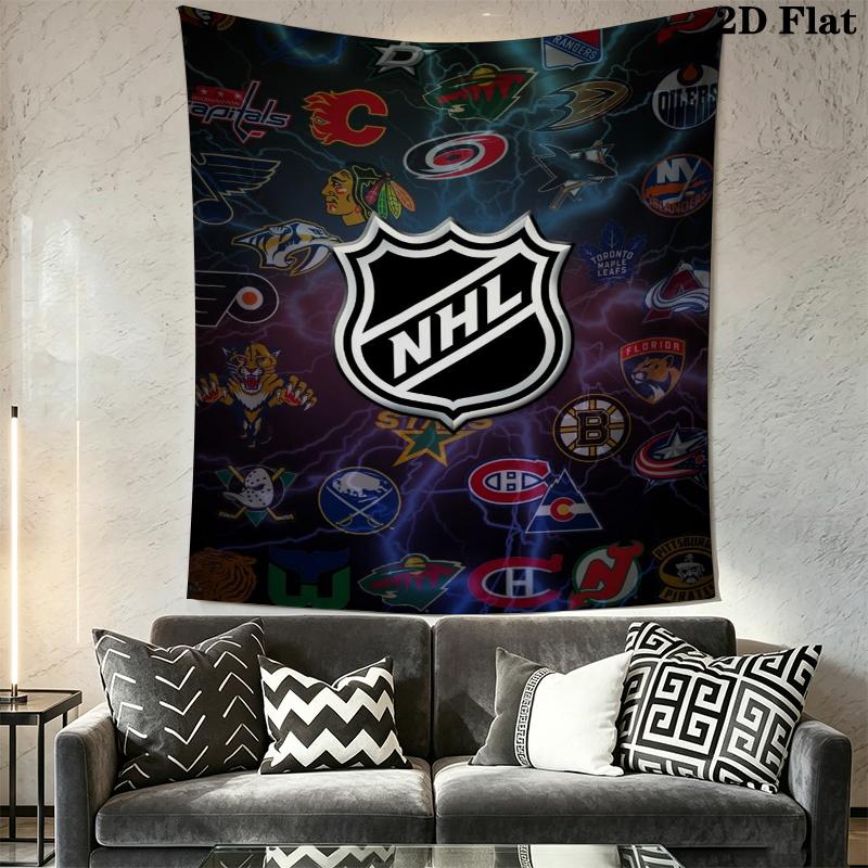 NHL Wall Tapestry Aesthetic Wall Hanging Printed Fabric Blanket Decorative Tapestries for Bedroom Living Room Home Decor