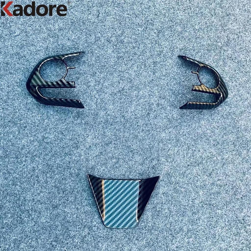 For Toyota Venza Harrier 2024 2025 Carbon Fiber Car Steering Wheel Panel Cover Trim Interior Accessories
