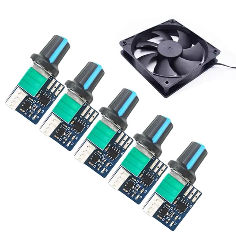 Precise 4 Pin PC Fan Speed Regulator, 12V  Cooling Control for Computer Case Heat Management