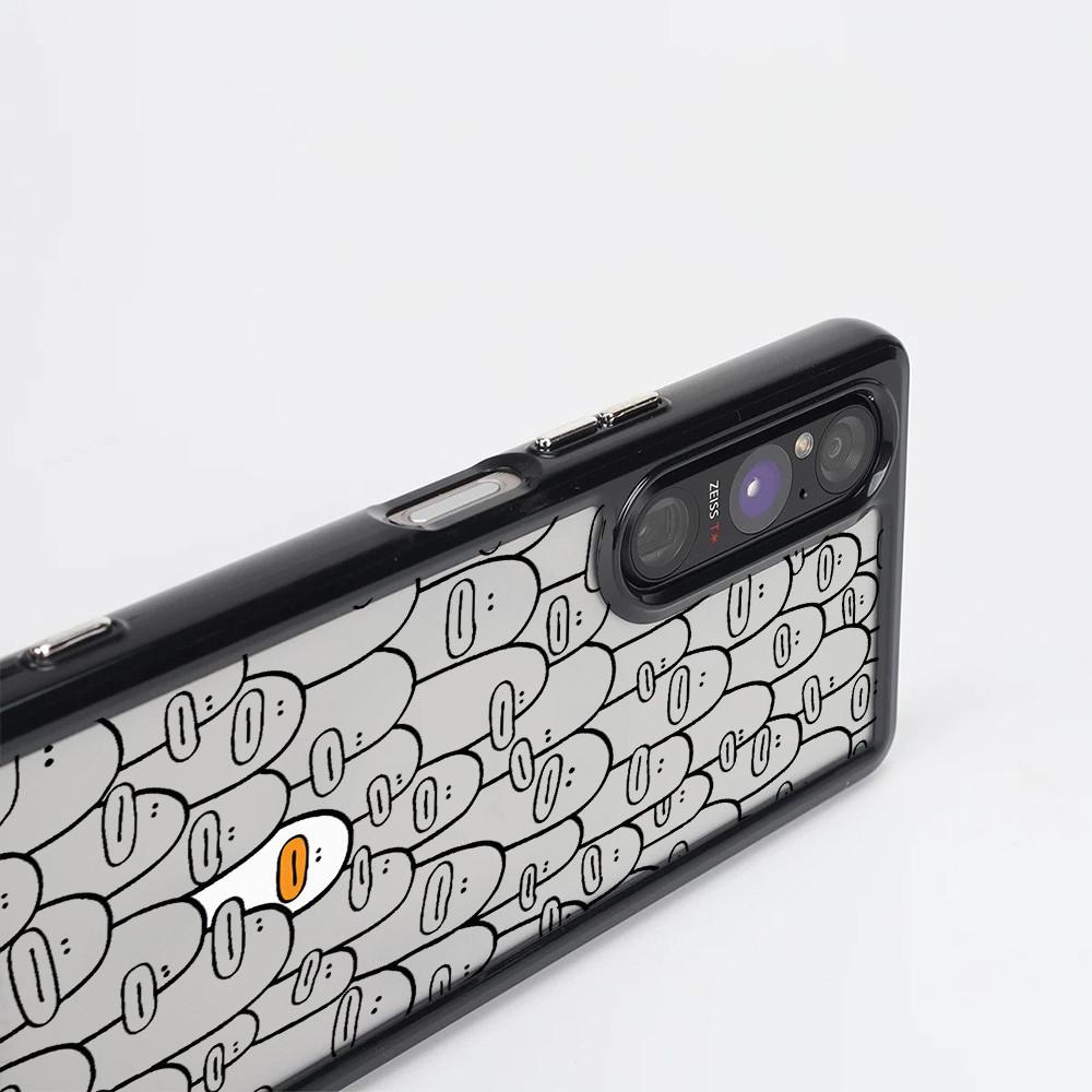 "Cute Duck"Hard Transparent Phone Case For Sony Xperia 1 V VI VII VIII Xperia 5 V Xperia 10 V VI VII/ Shockproof Sony Cover