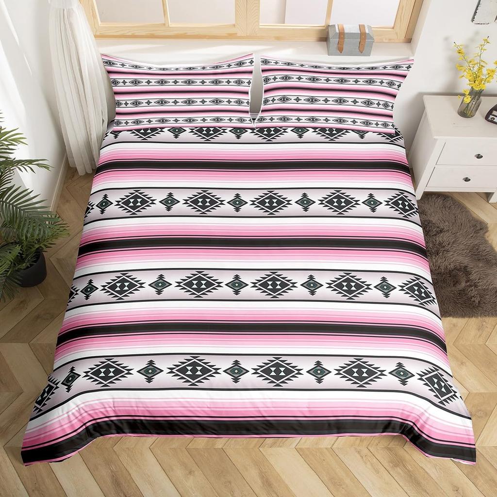 Southwest Tribal Aztec Duvet Cover Set Bohemian Twin Queen Bedding Sets Ethnic Mexican Geometric Diamond Stripe Comforter Cover