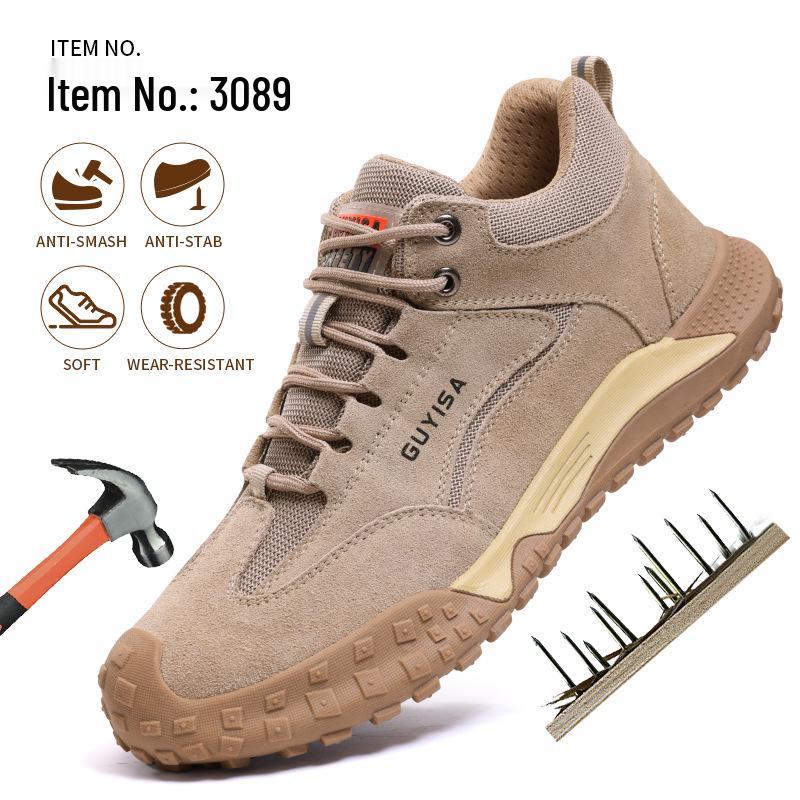 Men's Euro Standard Steel Toe Safety Shoes - Anti-Smash, Anti-Puncture, 10KV Insulated Construction Footwear