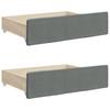 Pull Out Daybed with Drawers Dark Grey 90x200 cm Fabric