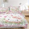 3pcs Petals Hello Kitty Quilt Cover Set (1 Quilt Cover + 2 Pillowcases Without Pillow Core), High-Definition Printing for Home and Dormitory.W075
