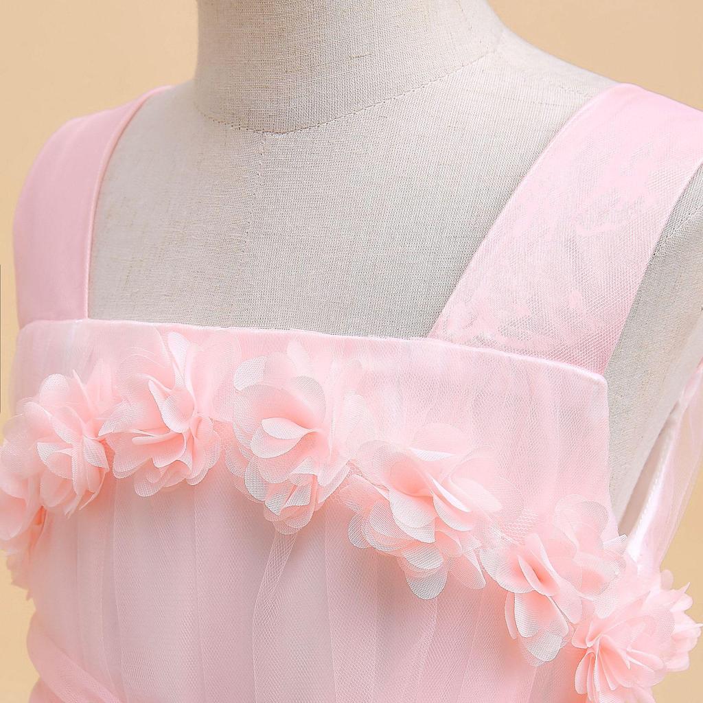 European Princess Style Formal Dress for Girls - Elegant Birthday and Show Long Gown