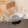 Vintage Petal Fruit Bowl Large Capacity Plastic Serving Tray for Snacks Nuts Candy Transparent Fruit Dish for Living Room Coffee