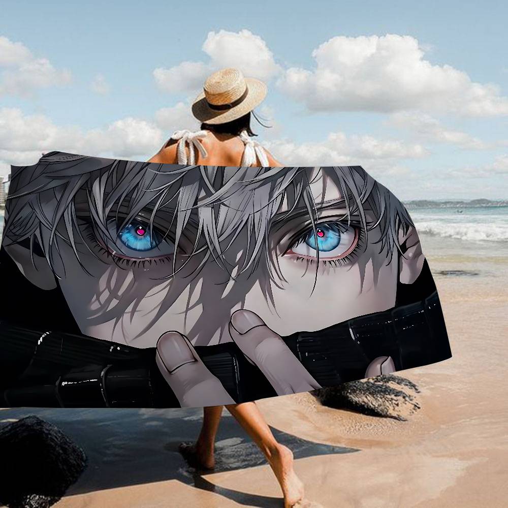 S-Satoru-Gojo Confident-Supernatural Microfiber Blanket Quick Drying Beach Towels Oversized Printing Super Pool Towel Blanket