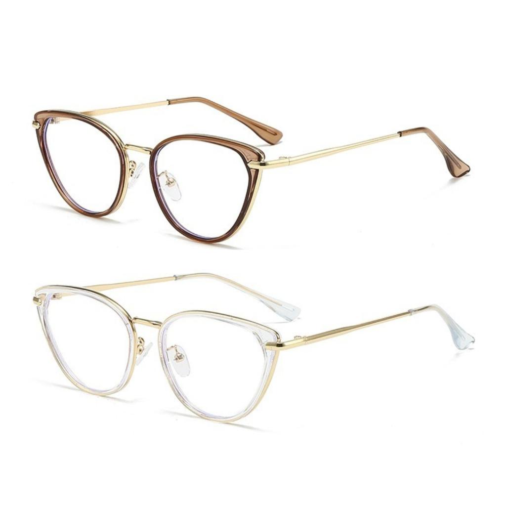 Cat Eye Anti Blue Light Flat Lenses Glasses Light Sensitive  Fashionable Eyeglass
