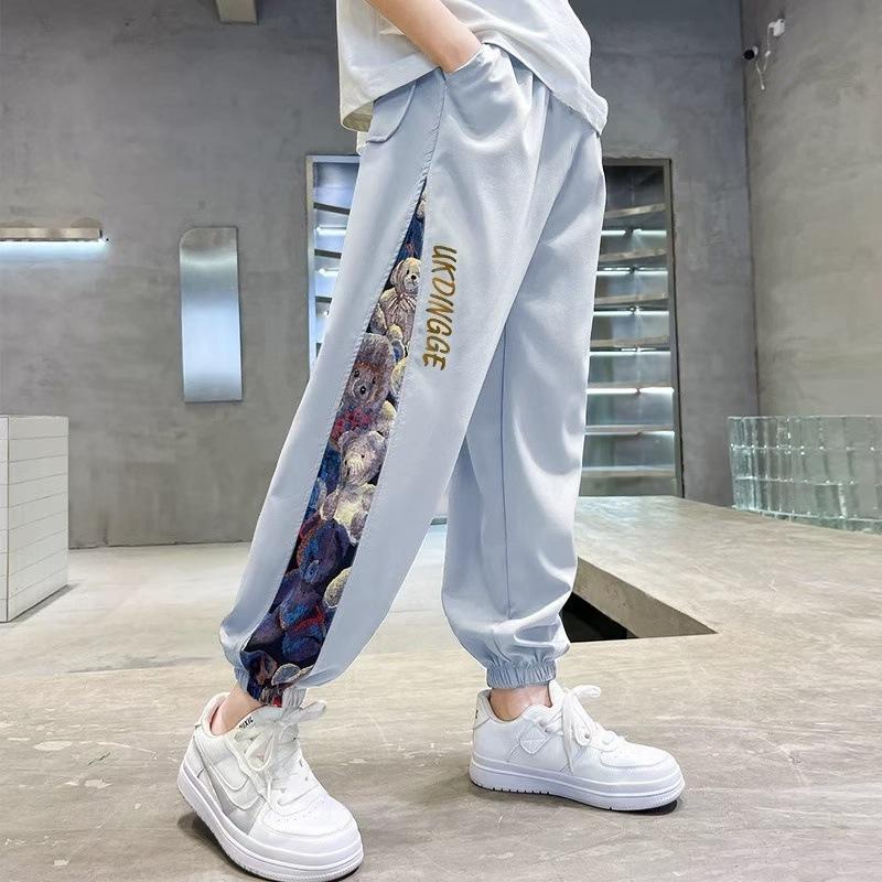 Summer Thin Boys Anti Mosquito Pants Medium Large Kids Fashion Cool Casual Sports Trousers 110
