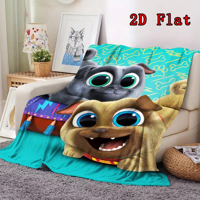 Puppy Pals Anime Cartoon 2D Flat Pattern Flannel Blanket High Quality All Seasons Warmth and Comfort Perfect for Christmas Gifts.P260914537