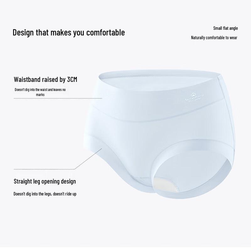 SecretWorld Damen Xinjiang gekämmte Baumwolle High Waist Antibakterielle Boxershorts