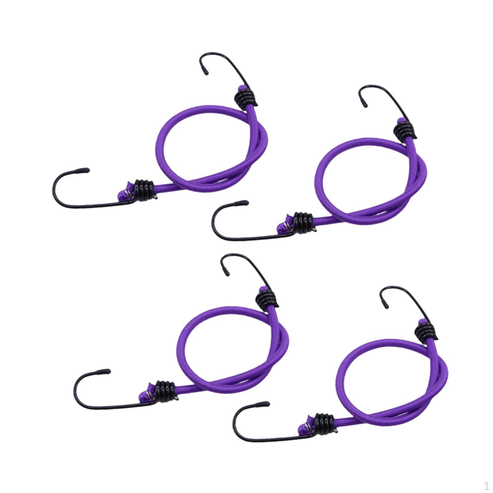 

4 шт. мини-банджи-шнур, небольшой ремень, эластичная веревка с крючками для грузовиков Purple 30cm
