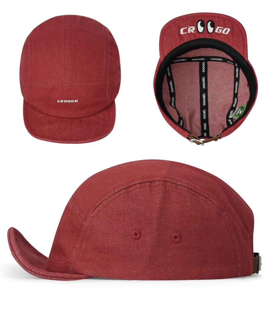 umpire cap with cute embroidered and a short Perfect for men and street style Adjustable Original Denim-style eyes, wired, brim. women's outfits.