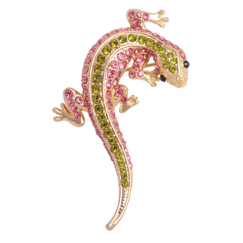Elegant Crystal Lizard Brooch: Versatile Rhinestone Gecko Pin for Women's Fashion