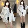 American Style Pure Color Retro Jacket Simple Turn-down Collar Niche Personality Sweet Cool Women Casual Outerwear Top