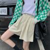 Corduroy Shorts for Women Autumn Winter Vintage Style Clothing Solid Wide-leg Shorts Casual Elastic Waist A-line Pants