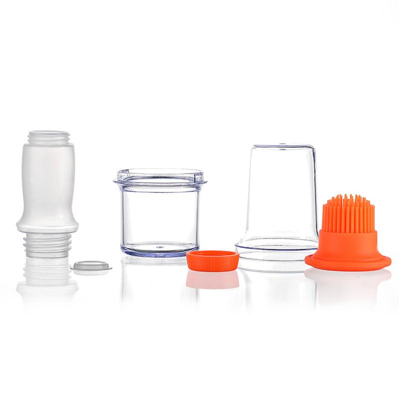 1pcs Silicone Press-on Oil Bottle Brush with Storage Lid Baking Oil Brush Sauce Brush Brush Oil Pot Frying Beef Steak Kitchen Tools