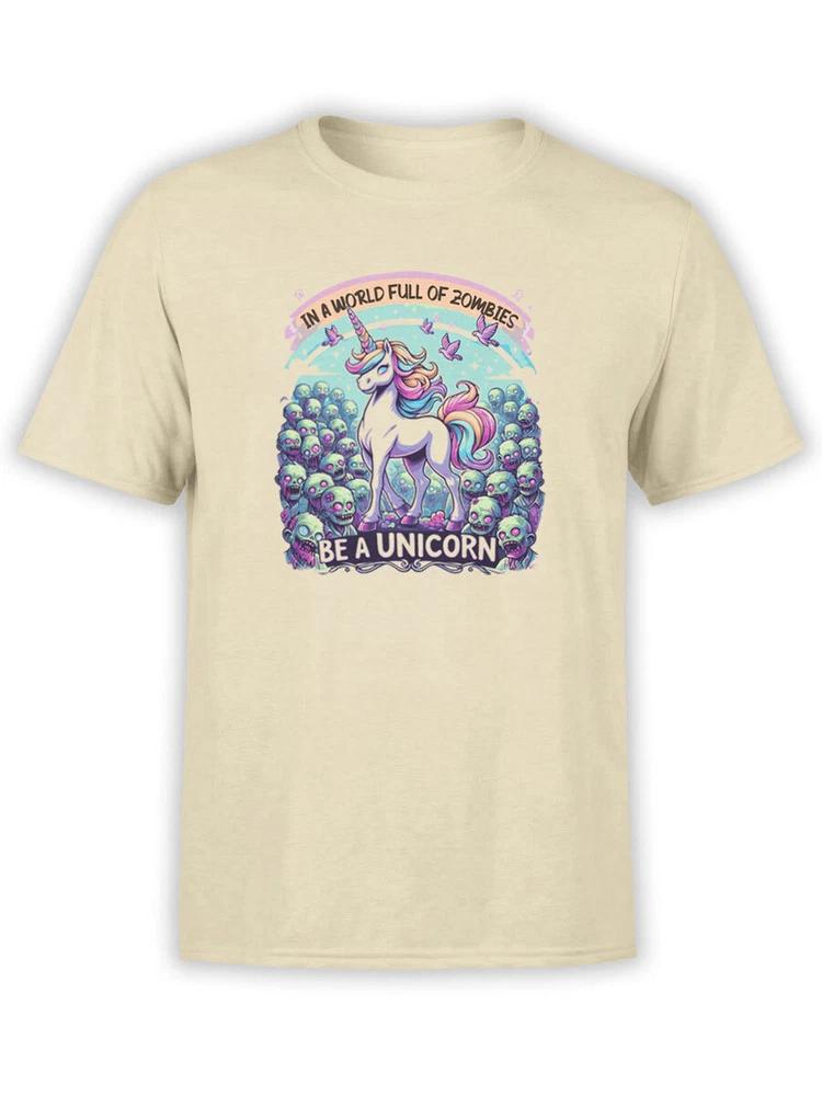 Unisex Zombie Collection Be A Unicorn Tshirt S