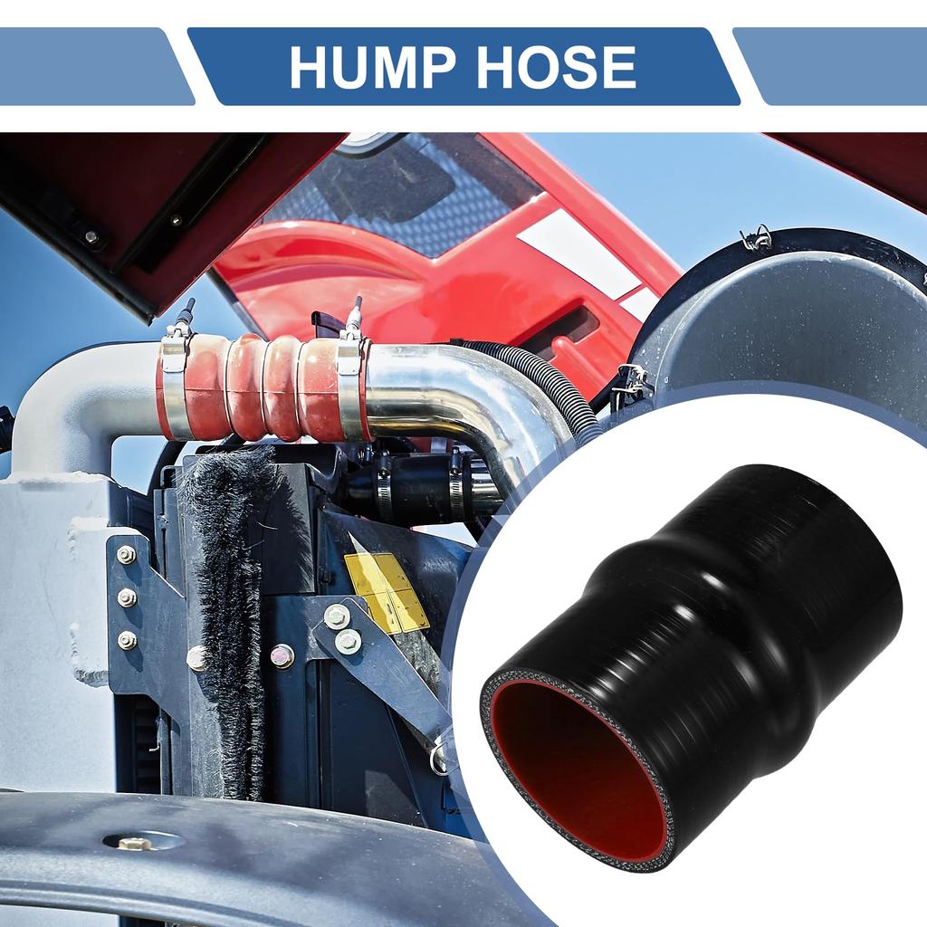 X AUTOHAUX 1pcs 60mm/2.36" 102mm/4.02" Length Black Red Car Silicone Hose Hump Hose Hose Universal