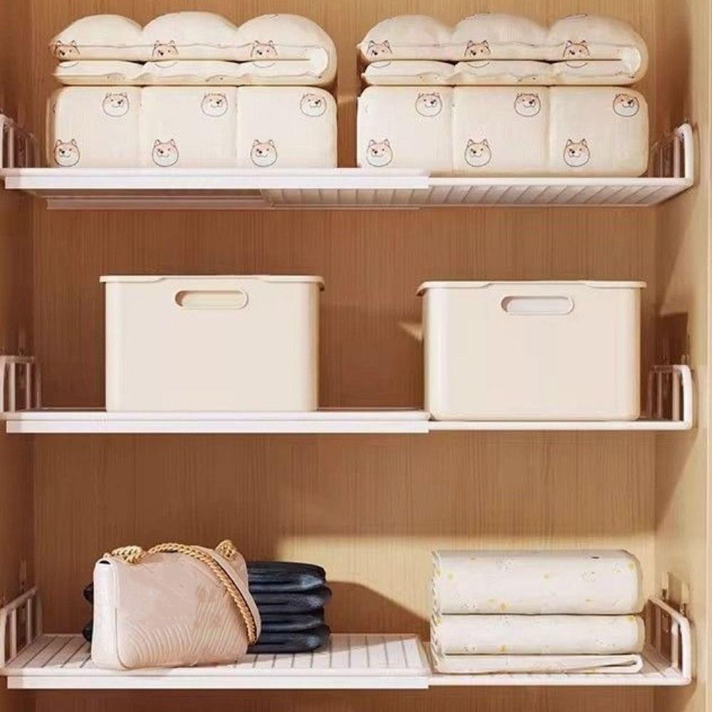Adjustable Expandable Cabinet Sorting Board No-Drill Telescopic Closet Shelf  DIY