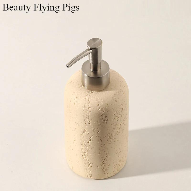 

1pc Natural Stone Shower Gel Distribution Bottle, Household Storage Bottle, Bathroom Decoration, Liquid Distribution Bottle