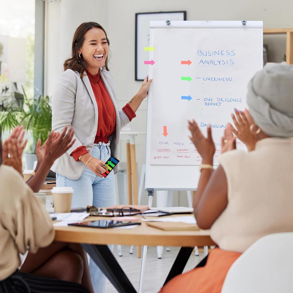 NUOBESTY 10Sets of Neon Page Marker Arrow Stickers Colored Index Tabs Flags Bookmarks Sticky Notes for Home Office Students