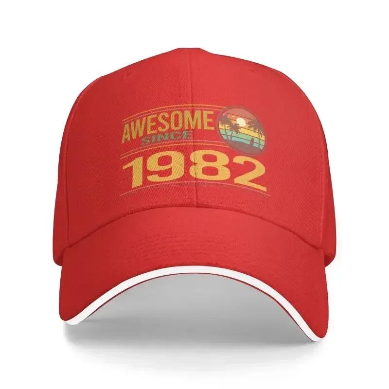 Punk Colorful Sunset Awesome Since 1982 Birthday Baseball Cap Men Women Breathable 40th Years Old Dad Hat Sports Baseball Cap