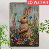 Vintage Metal Easter Bunny Garden Sign 30x20 cm
