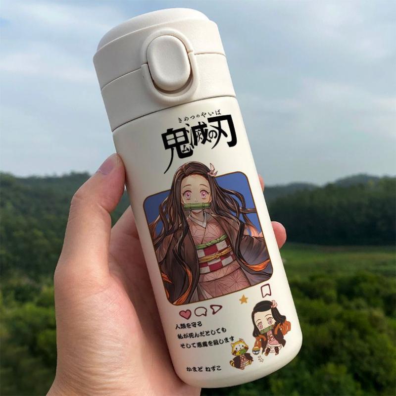Demon Slayer vacuum pop-up thermos cup Kamado Tanjirou Kamado Nezuko Zenitsu Agatsuma anime creative portable water cup gift