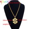 Collar Hip Hop Rock Chapado en Oro Acero Inoxidable Colgante Signo de Dólar Estadounidense Collar Regalo Joyería Hombres Mujeres