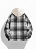 2025 Autumn Men's Retro Plaid Hooded Fake Two-Piece Casual Jacket
