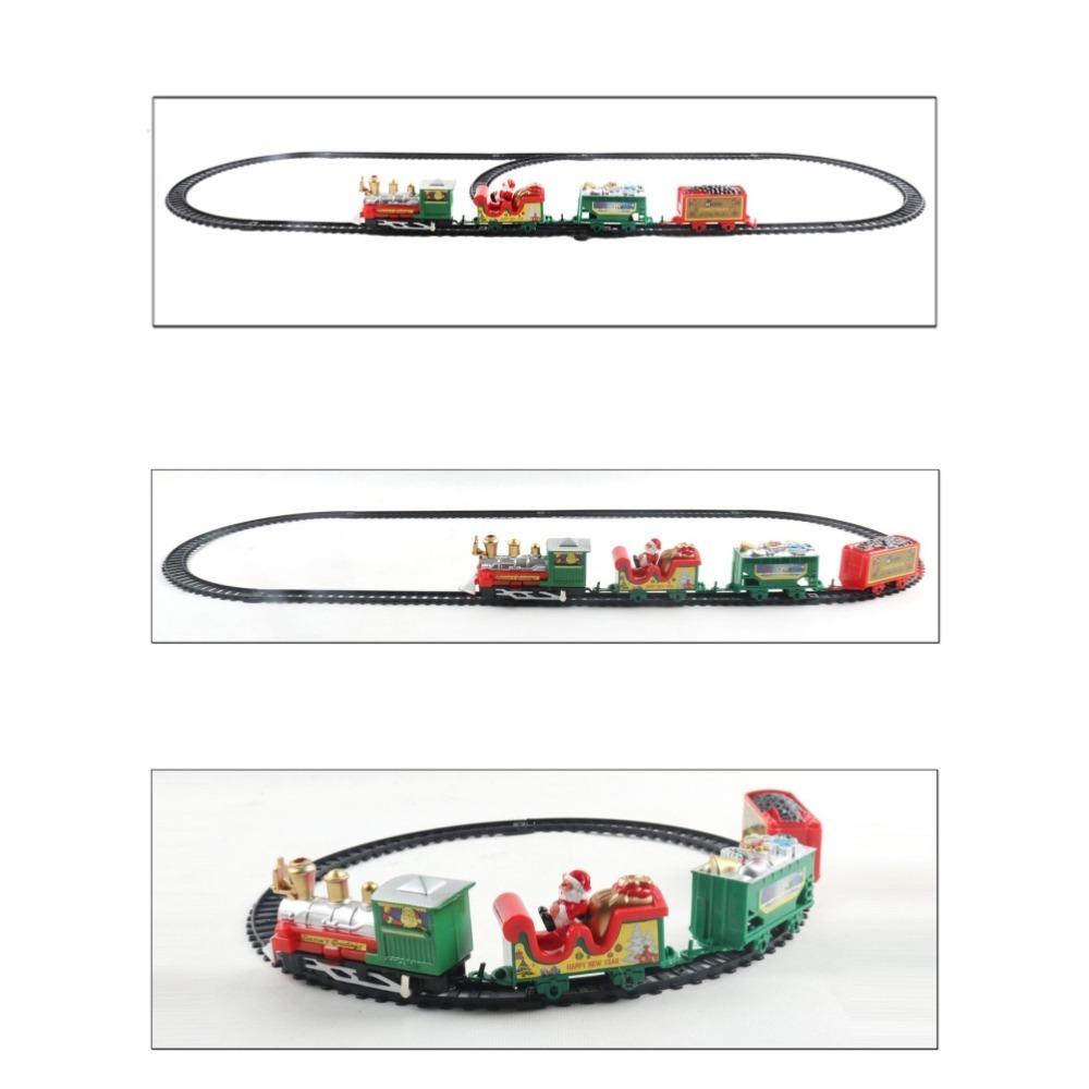 ABS Electric Train Set Battery Powered Electric Rail Cart New Railway Car Toy  Xmas Gifts
