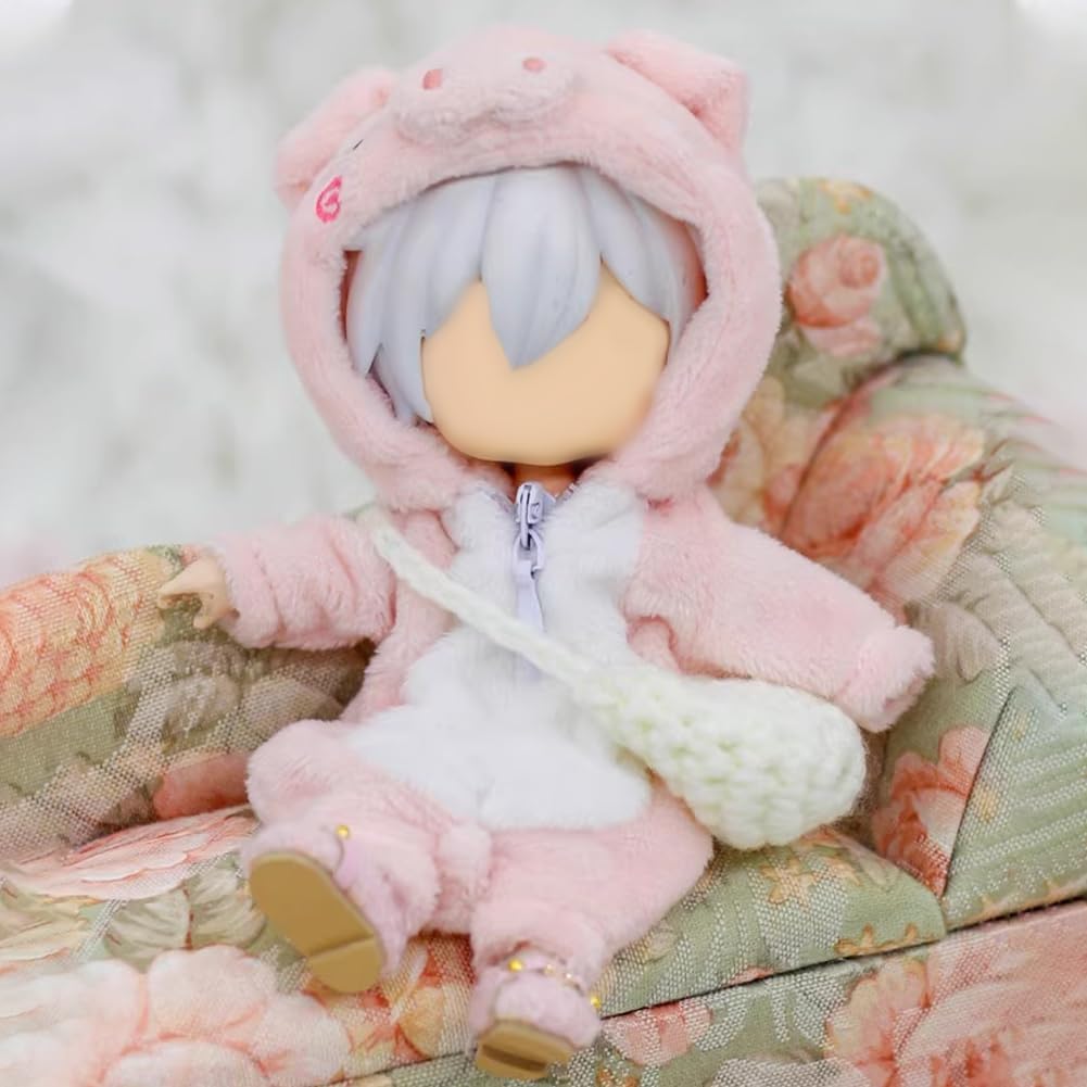 HIGHAWK Obitsu 11 OB11 Size Obitsu Doll 11 GSC Doll BJD Doll 11cm Doll Outfit, Clothes, Animal, Homewear, Clothes, 1/12 Clothes, Fluffy, (Pig)