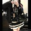 XHSUKADO Long Loose Student Knit Black Women's Lace-Up Cardigan, Sleeve, Cute, Mass-Produced, Ribbon, Ruffle, Lace, Pockets, V-Neck, Fit, Top,