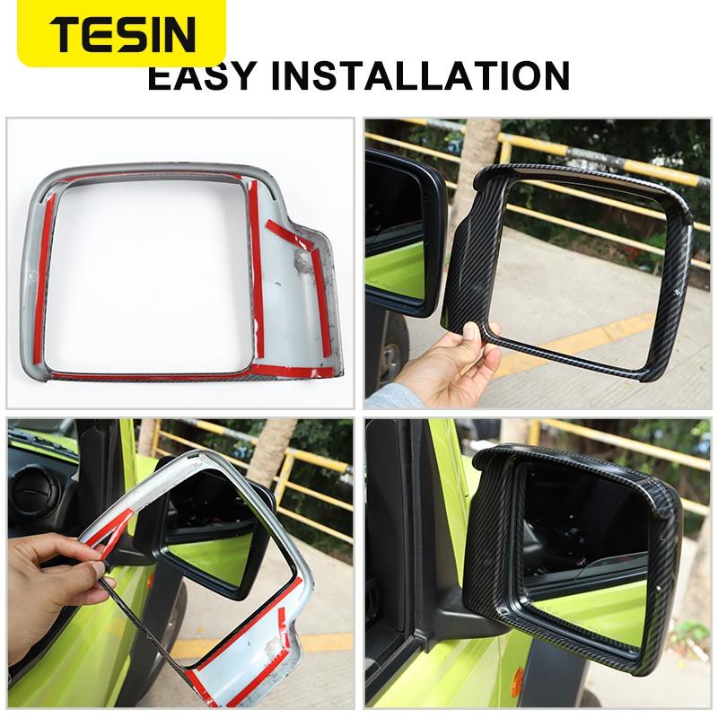 TESIN Auto Außenrückspiegel Regen Augenbraue Dekoration Rahmenabdeckung Aufkleber für Suzuki Jimny 2022