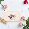 Custom Logo Eco-Friendly Zippered Pouch Travel for Cotton Canvas Cosmetic Makeup Bag Pen Case Storage Fashion Large