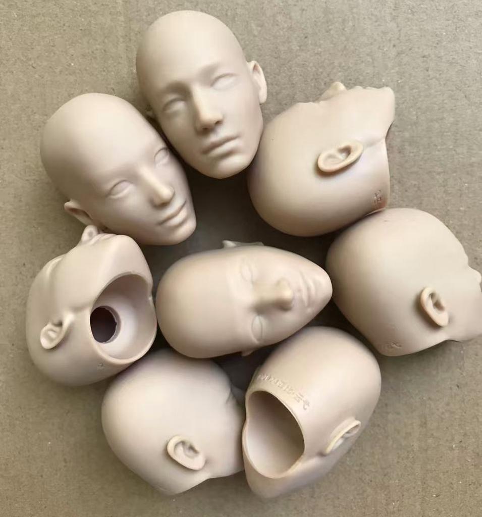 MENGF YUNYI 1/6 Чоловіча лялька Лисі голови з невеликими дефектами для DIY малювання, практики макіяжу, білі, рожеві, бежеві, частини ляльки солдата