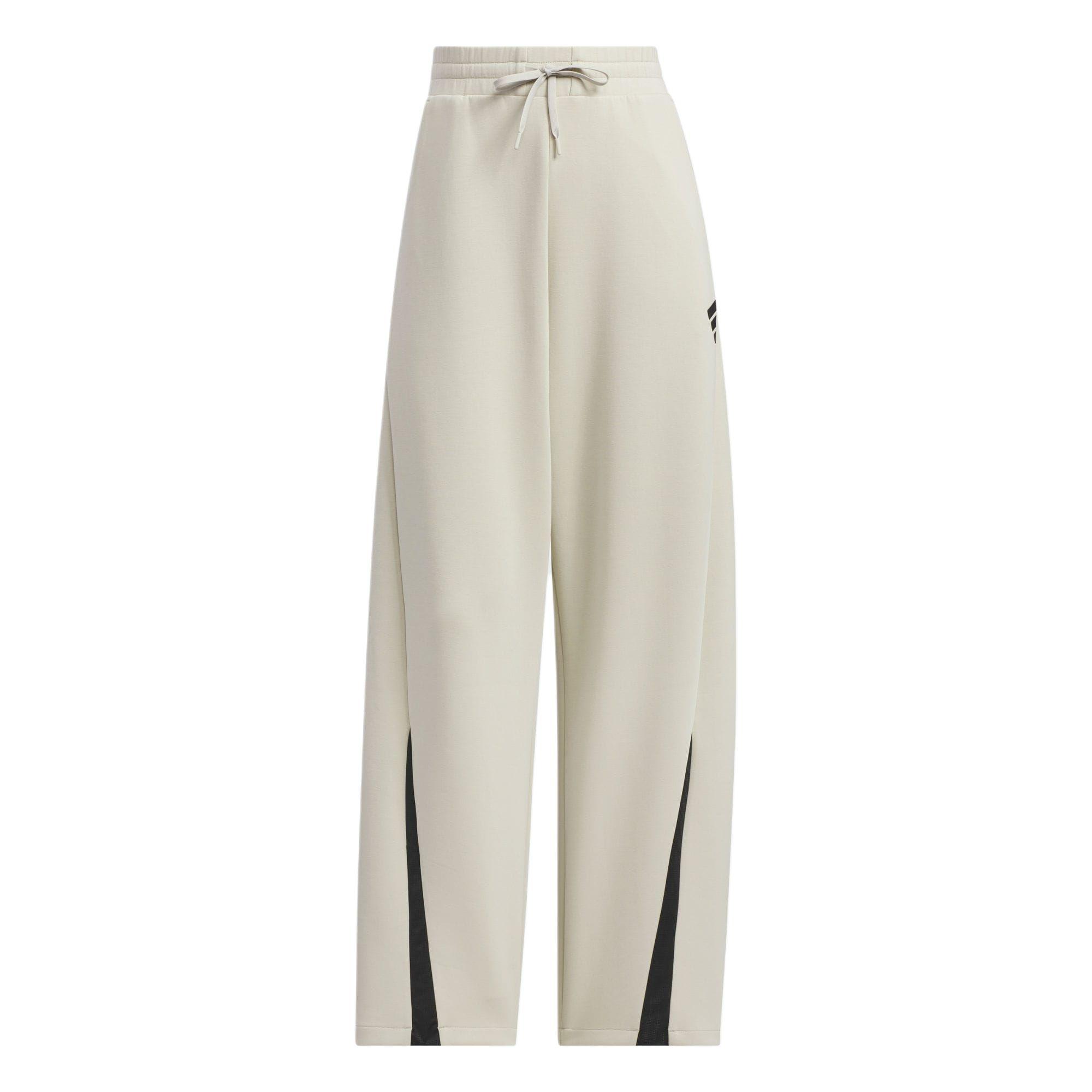 

adidas Women s Light Beige Loose Wide-Leg Knit Track Pants JM2467 L