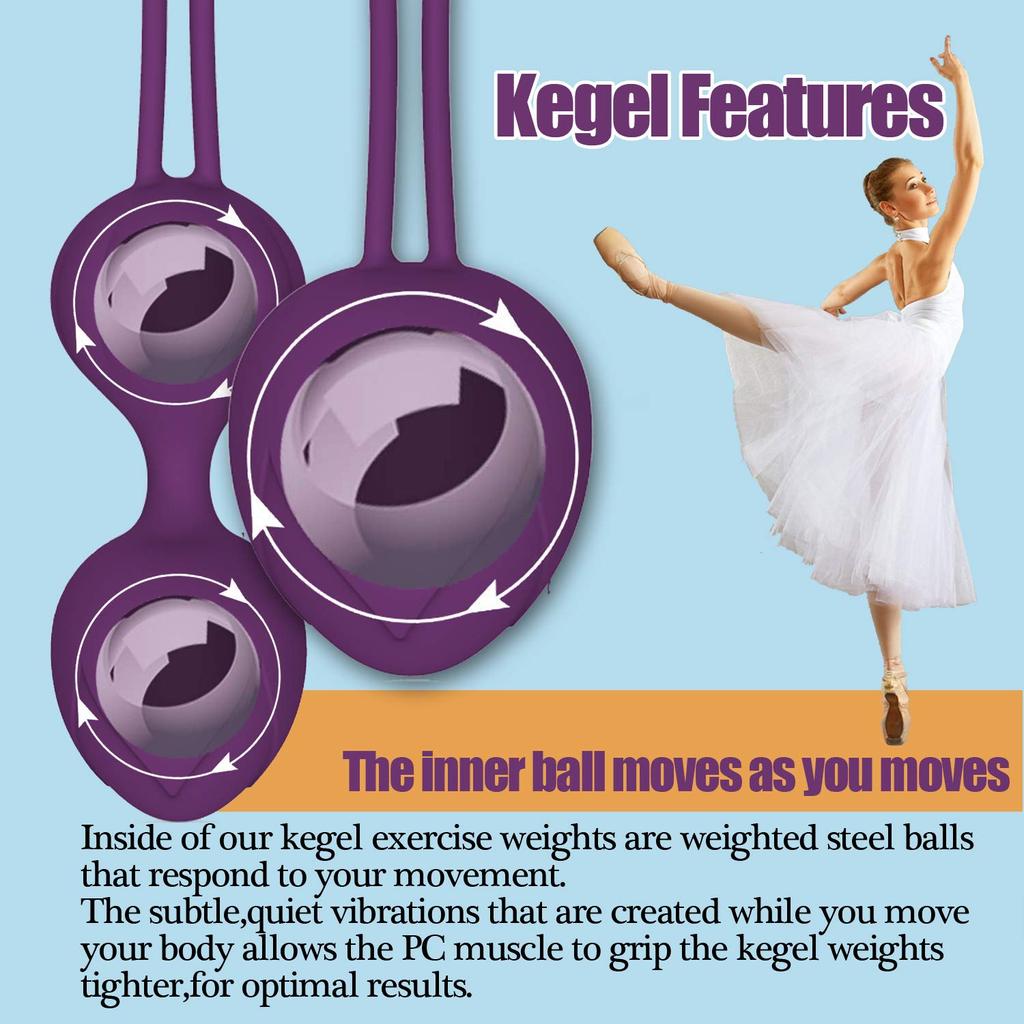 Kegel Exercise Weight Set 2 in 1 Ben Wa Suitable for Female Advanced Bladder Control Free Pelvic Vaginal Tightening Ball, Beginners, Training,