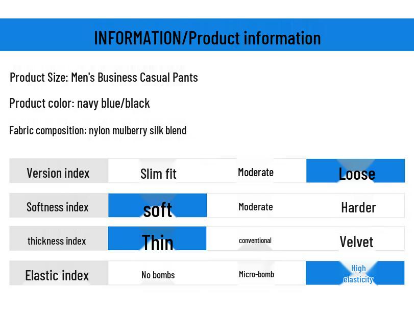 ROMON Men's Ice Silk Stretch Straight-Leg Casual Business Trousers