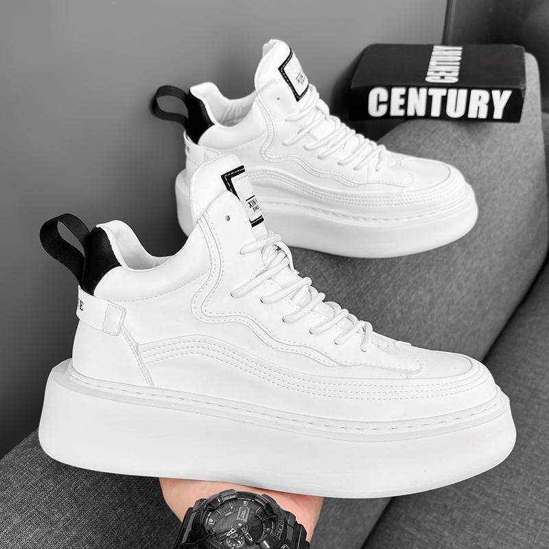 High-top shoes men's 2025 new autumn and winter air force versatile No. 1 thick-soled heightening board shoes casual little white sports shoes