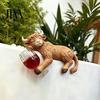 Small Resin Decor for Plants Drunk Highland Cow Figurine Plant Pot Hanger, Cute Animal Hanging Figurines, Decorative Hanger Waterproof Micro