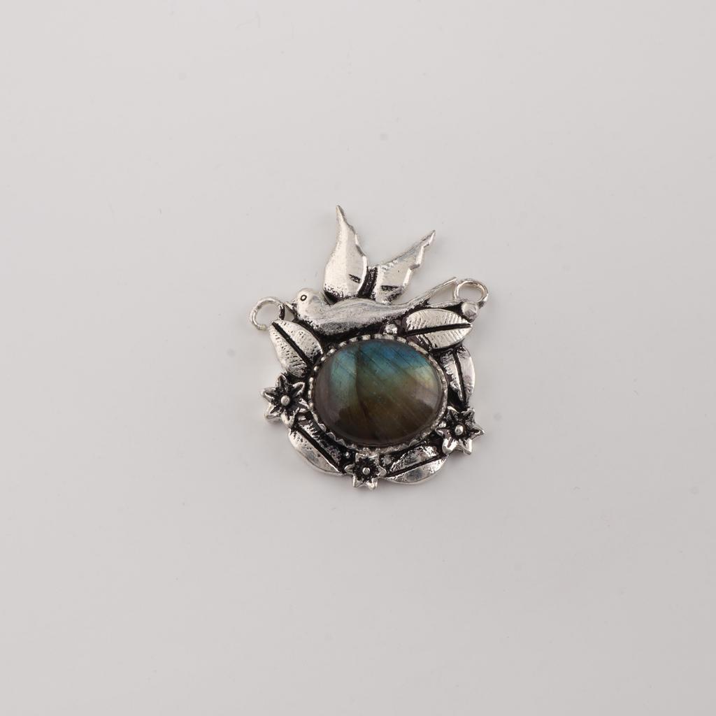 Labradorite Gemstone 925 Sterling Silver Pretty Pendant 0.5" Women Jewelry For Gift CP-43-32