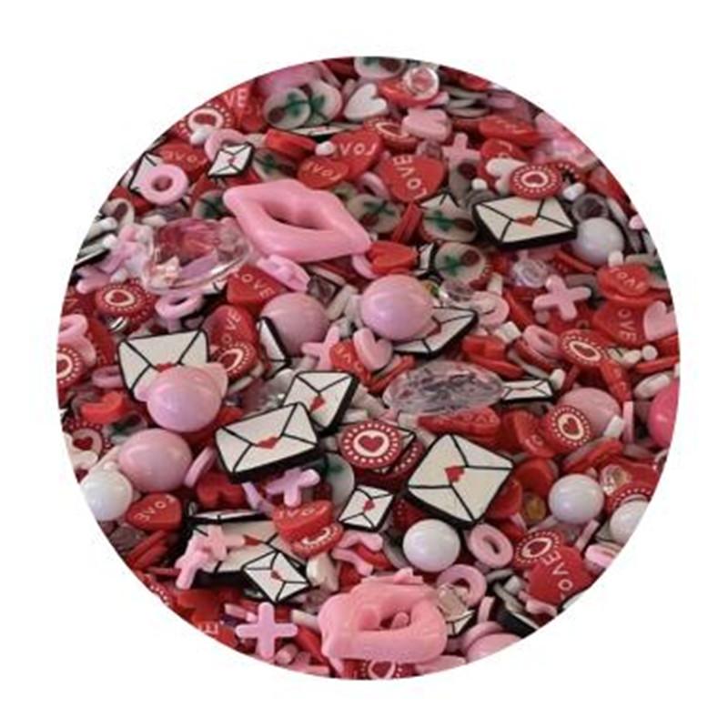 Valentine's Day Heart Polymer Clay Slices Soft Slime Clay Sprinkles for DIY Colorful Slime Decoration Crafts