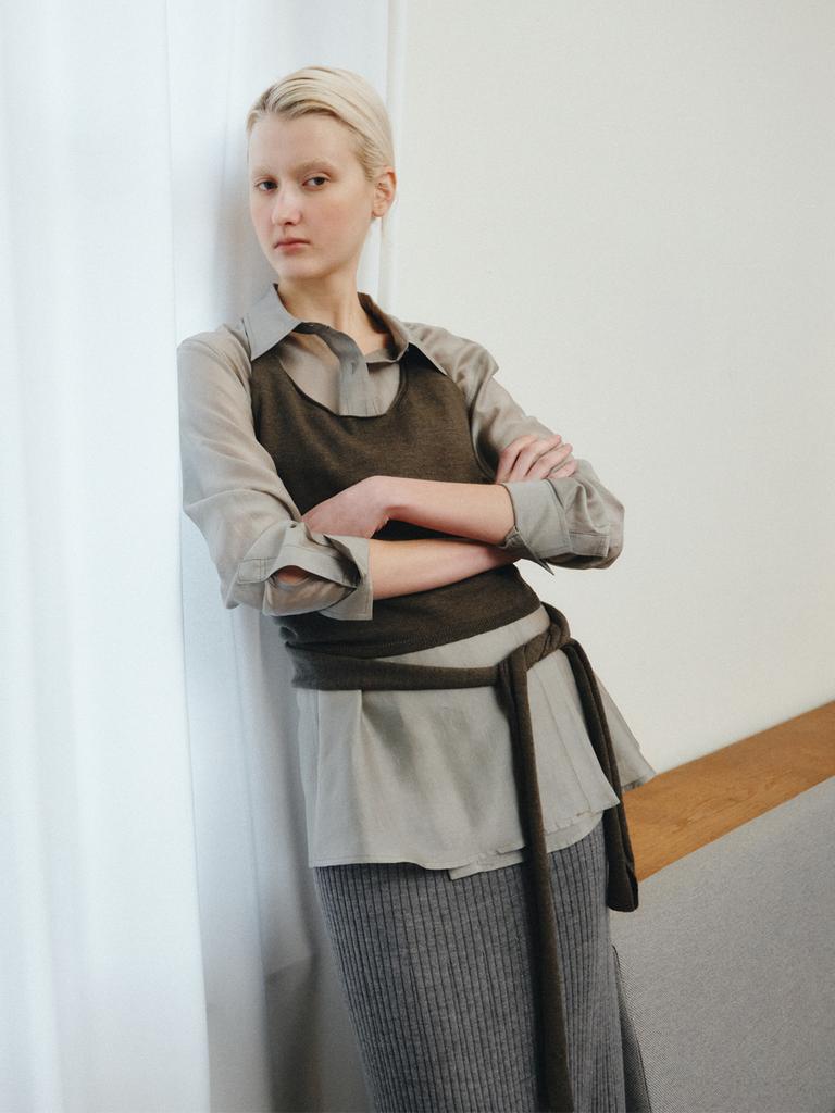 Reply Wool Halter Wrap Vest_Khaki