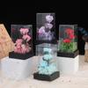 Light Up Rose in Acrylic Box Handmade Rose Flower with Led Light Preserved Flower Artificial Flower Ornament Home Decors