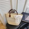 Summer's New Silk Scarf Handbag Is Popular Today, Large-capacity Woven Shoulder Underarm Cabbage Basket Tote Bag
