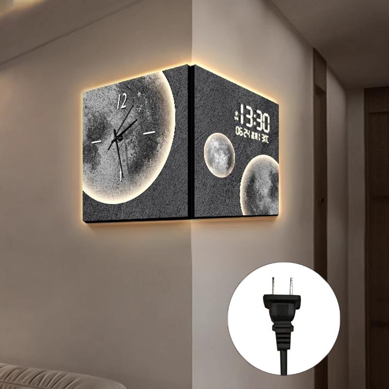 

Led Digital Wall Clocks Modern Creativity Decor Wall Clocks Stylish Home Accessories Clock Gaming Room Decoration Clock Interior 30x30cm