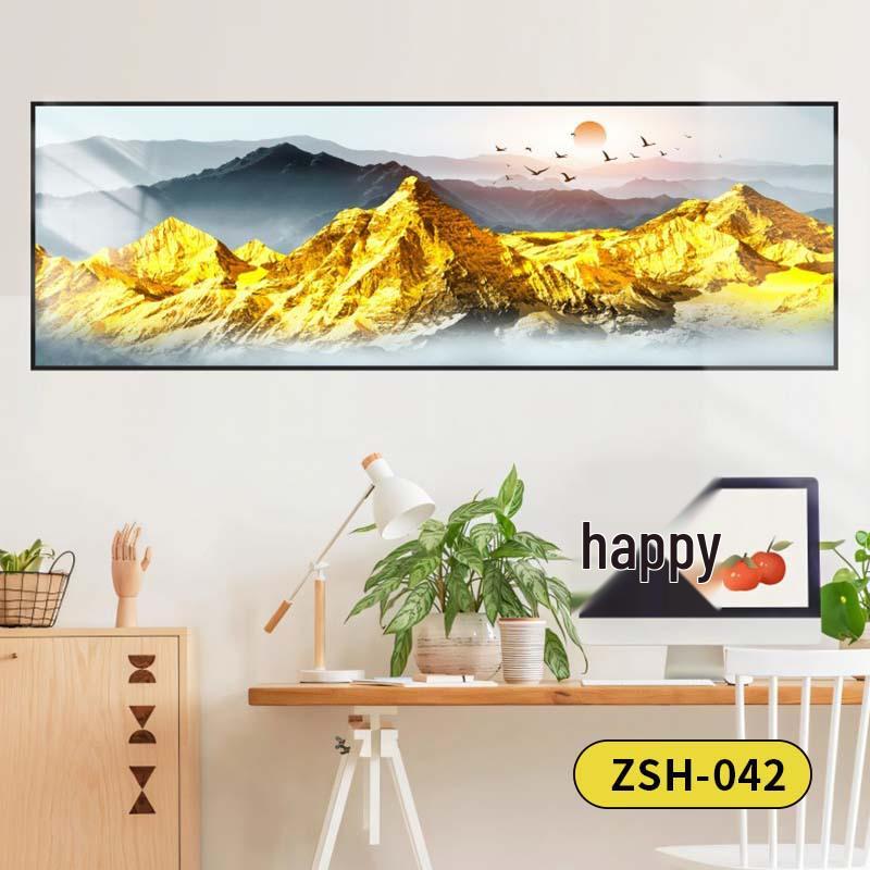 Golden Mountain Self-Adhesive Wall Art: Ideal for Bedrooms, Living Rooms, Hotels, and Guesthouses